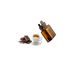 Çikolata espresso esansı, yoğun kahve ve tatlı çikolata aroması.